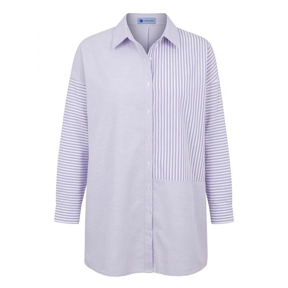 Caryn Lawn Women's Size 2 (6-12) Lavender Purple‎ Stripe Button Down Dress - CJ